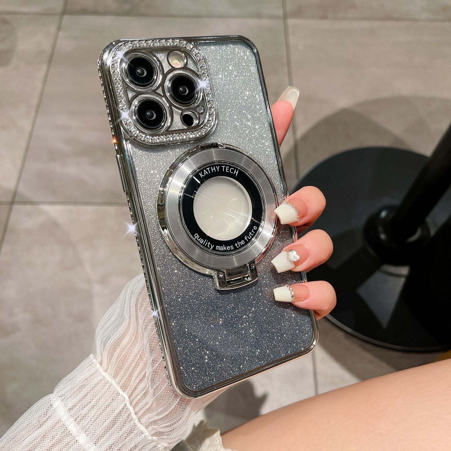 Glitter Diamond Magnetic Ring Holder for iPhone